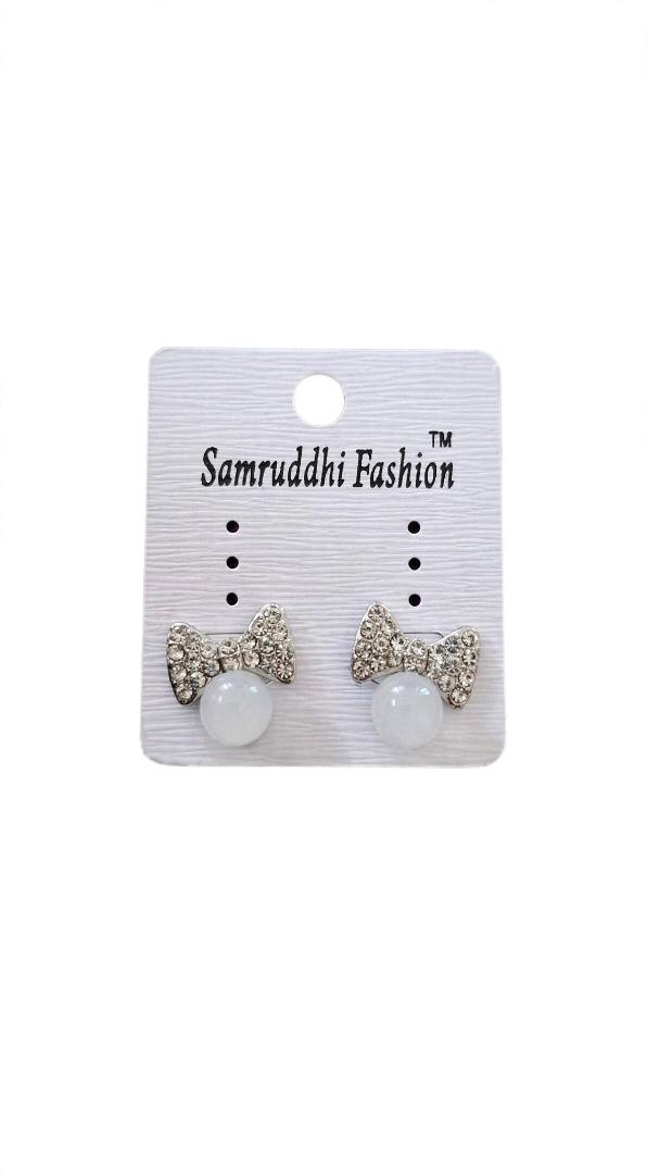 Cute Bow & Pearl Studs
