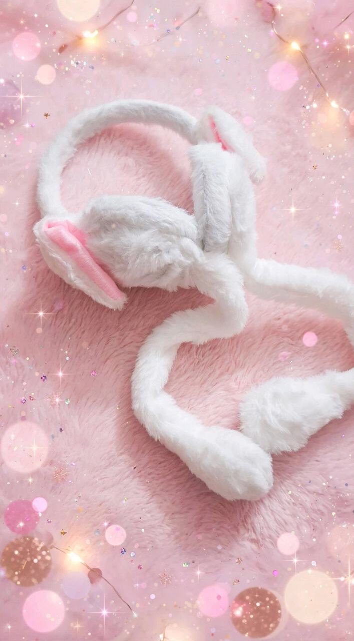 Cute Fluffy White Bunny Ear Earmuffs with Movable Ears - Warm & Soft Winter Headband