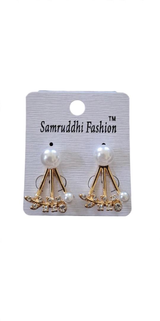 Elegant Pearl Fan Earrings