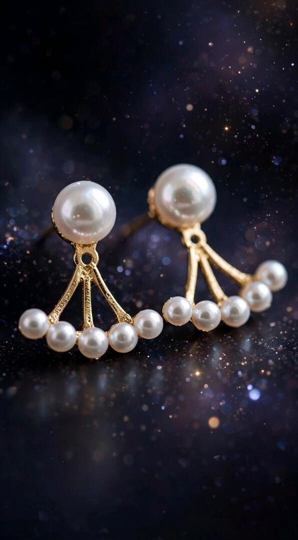 Elegant Pearl Fan Studs