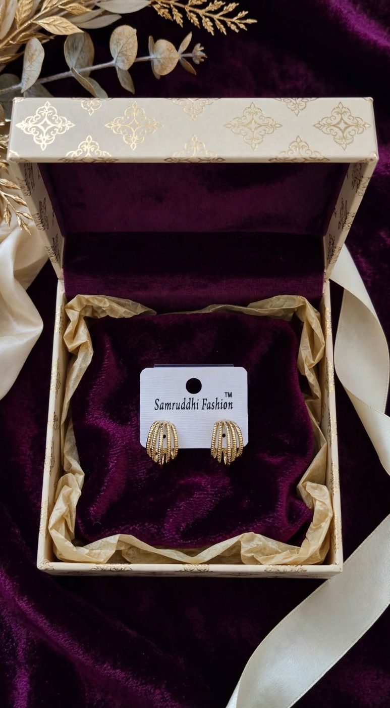 Elegant Triple Layer Golden Hoop Earrings