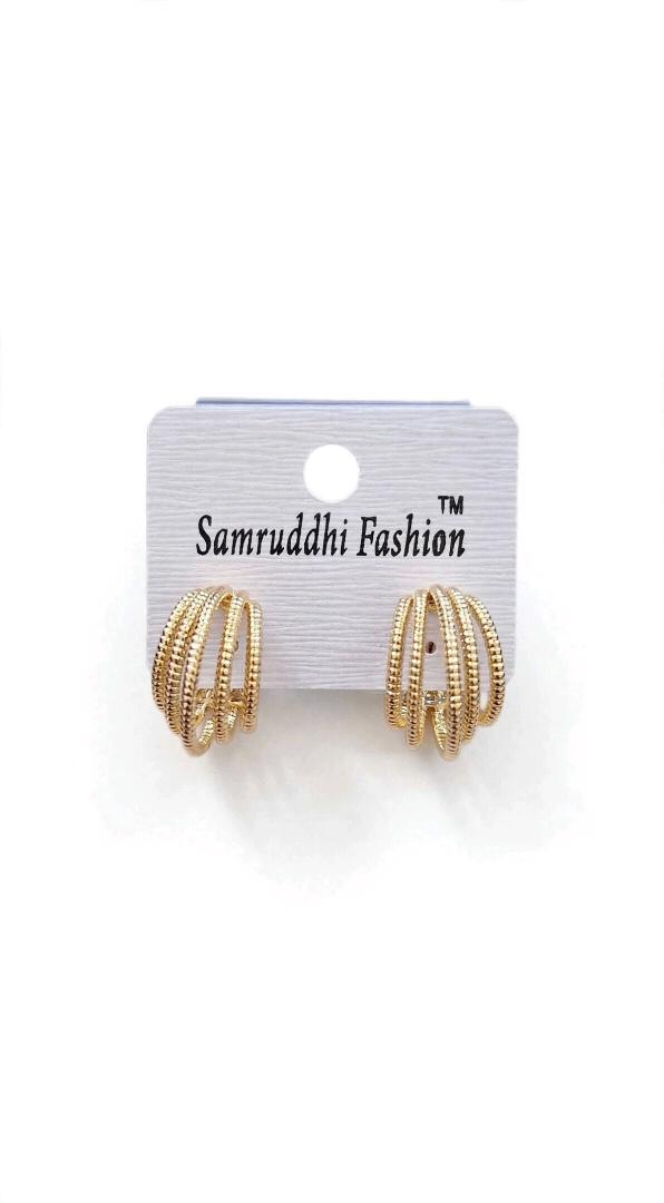 Elegant Triple Layer Golden Hoop Earrings