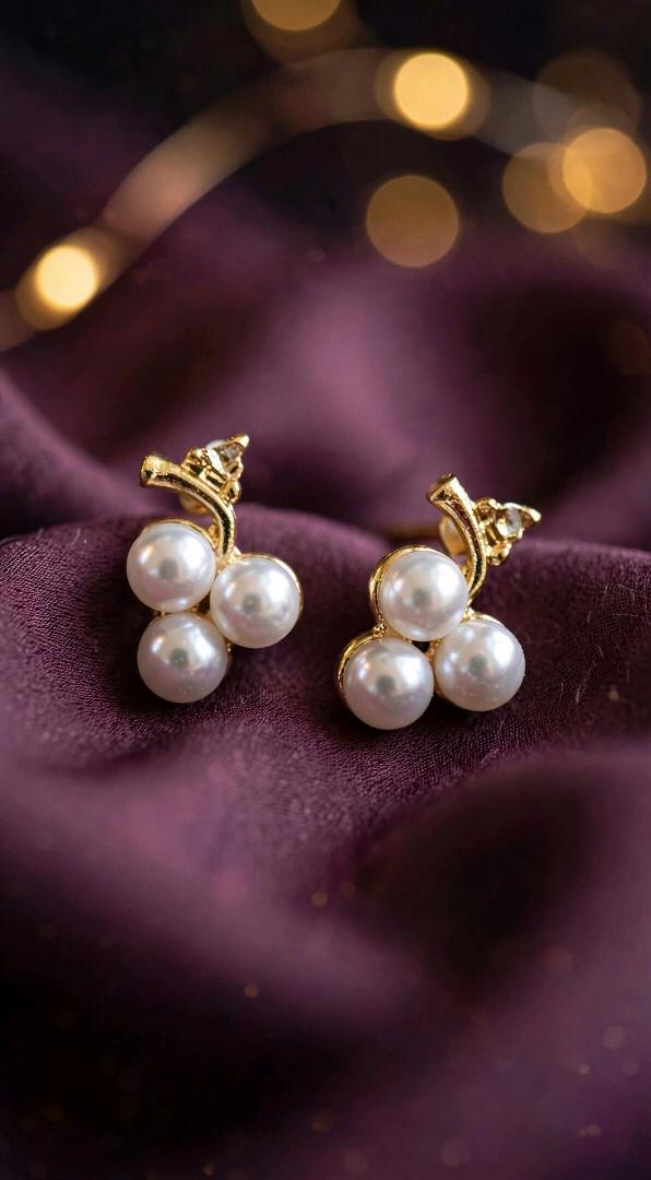 Grape Cluster Pearl Studs