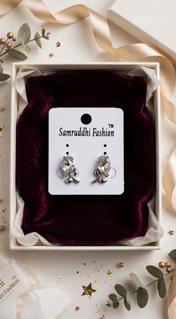 Rosebud Crystal Stud Earrings