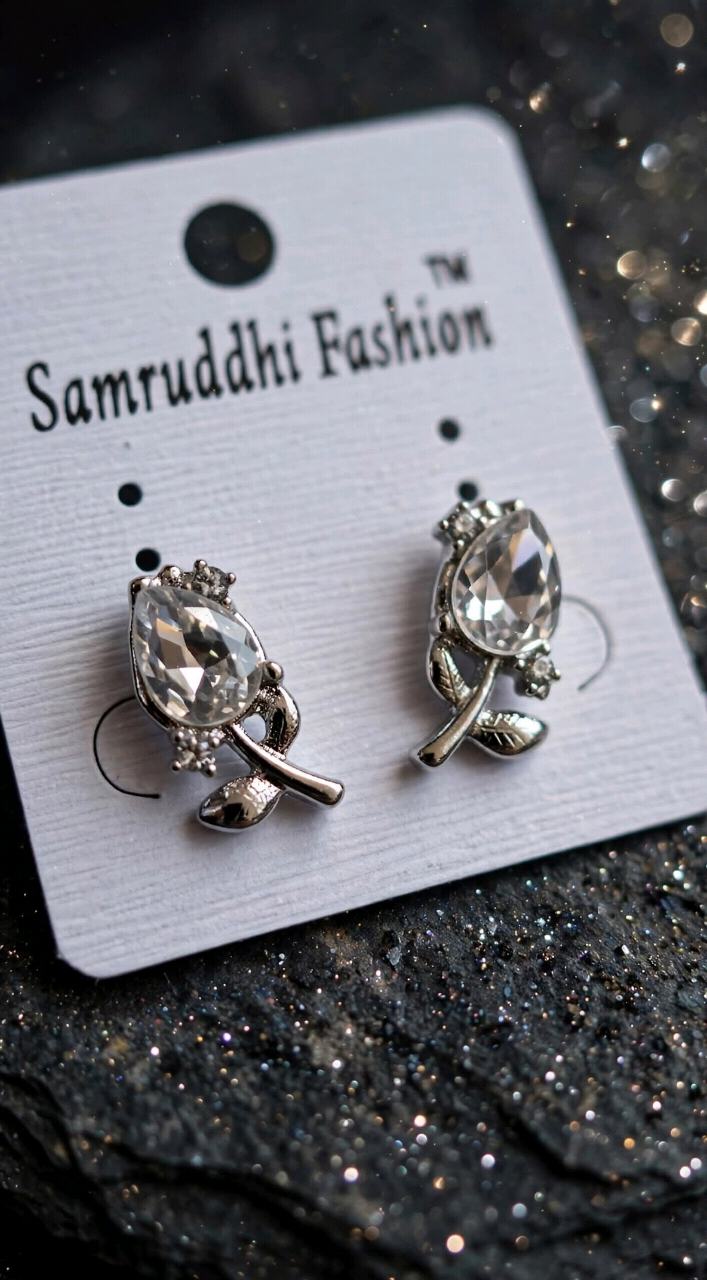 Rosebud Crystal Stud Earrings
