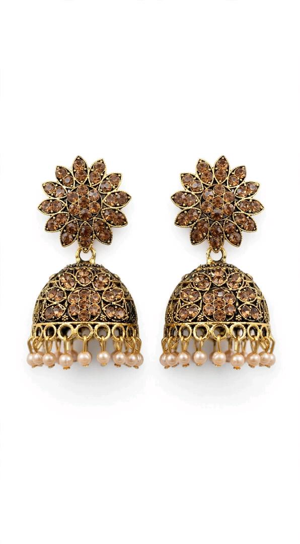 SAJKE® Gold Plated Champagne Stone Floral